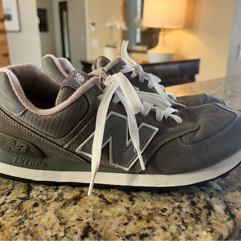 New Balance 575 Charcoal and White Sneakers